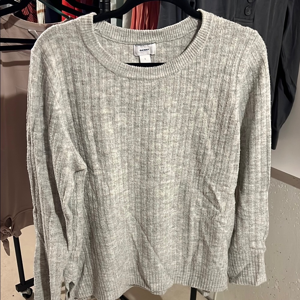 Old Navy Heather Gray Ribbed Sweater